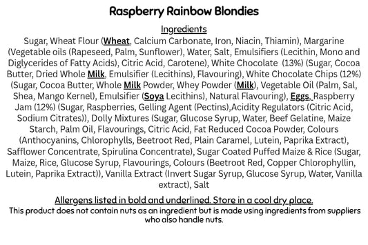 Raspberry Rainbow Blondies