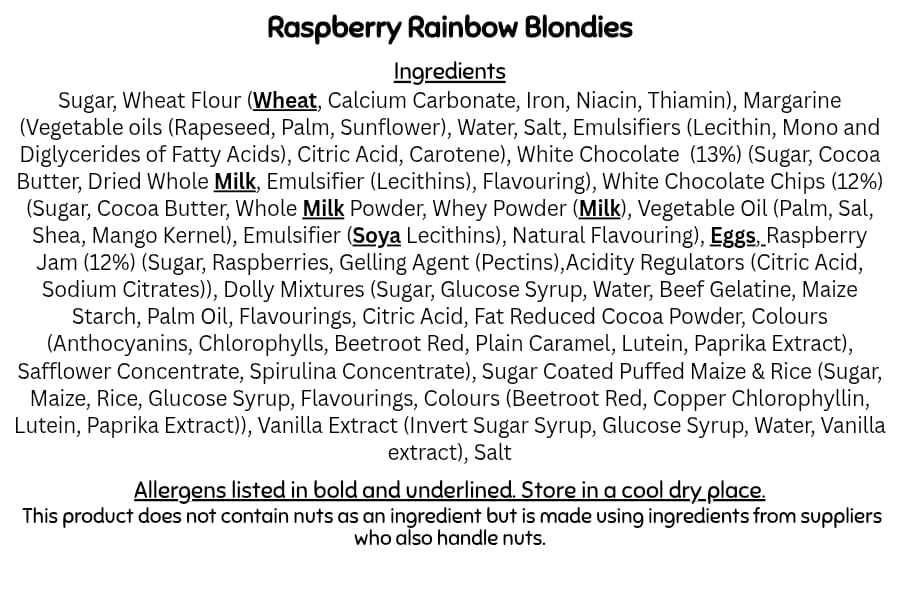 Raspberry Rainbow Blondies
